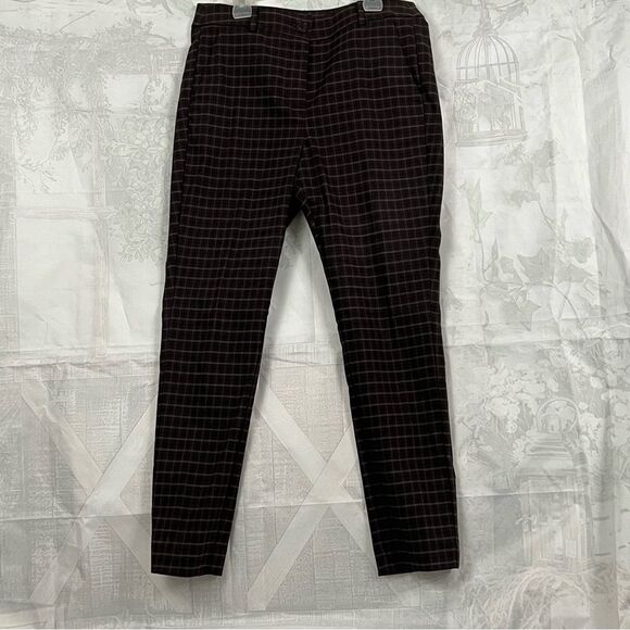 Loft High Waist Skinny Work dressy formal preppy pants Plaid 6P dark academia - Picture 2 of 11